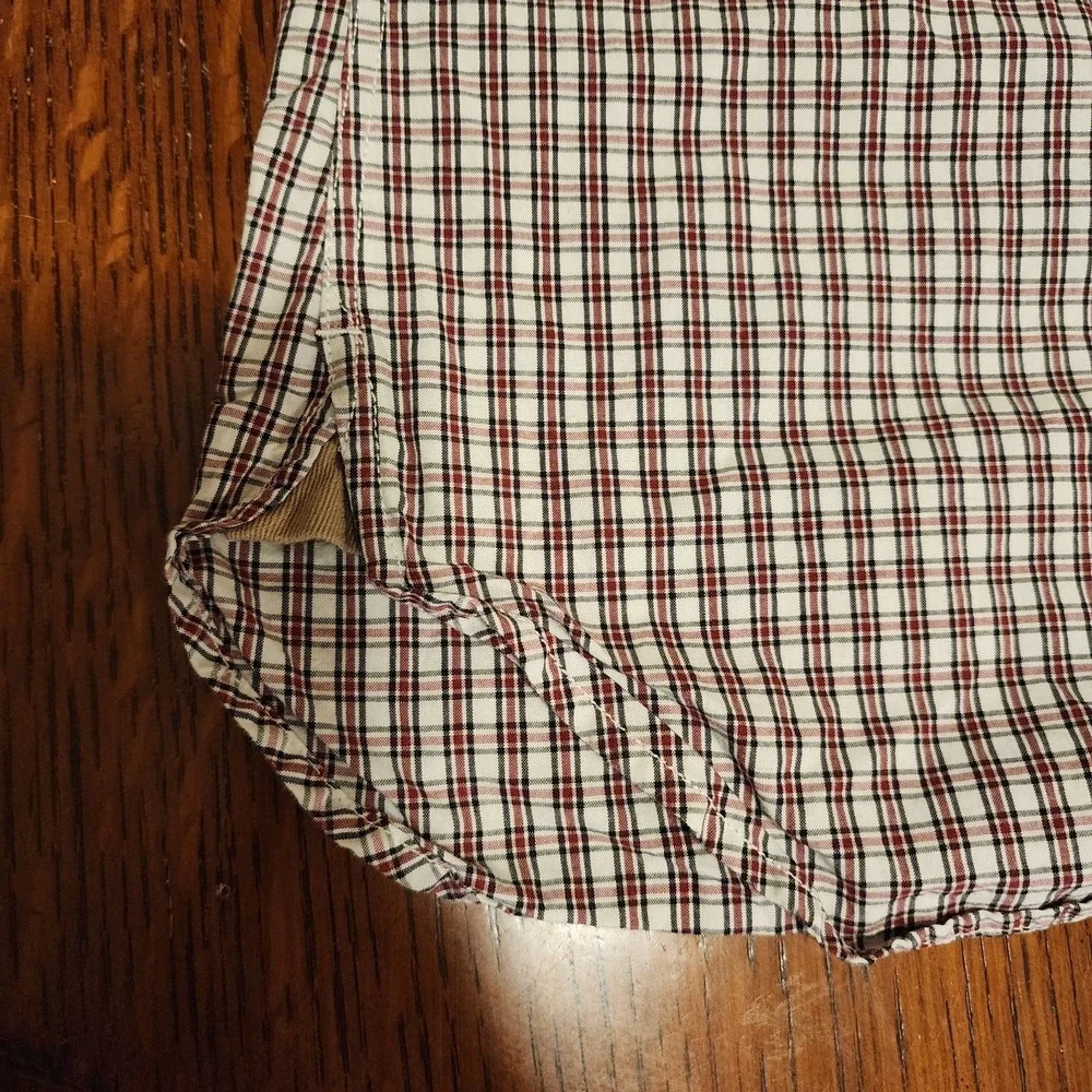 Banana Republic Heritage Collection shirt Mens Large Plaid Navy Red White Dapper